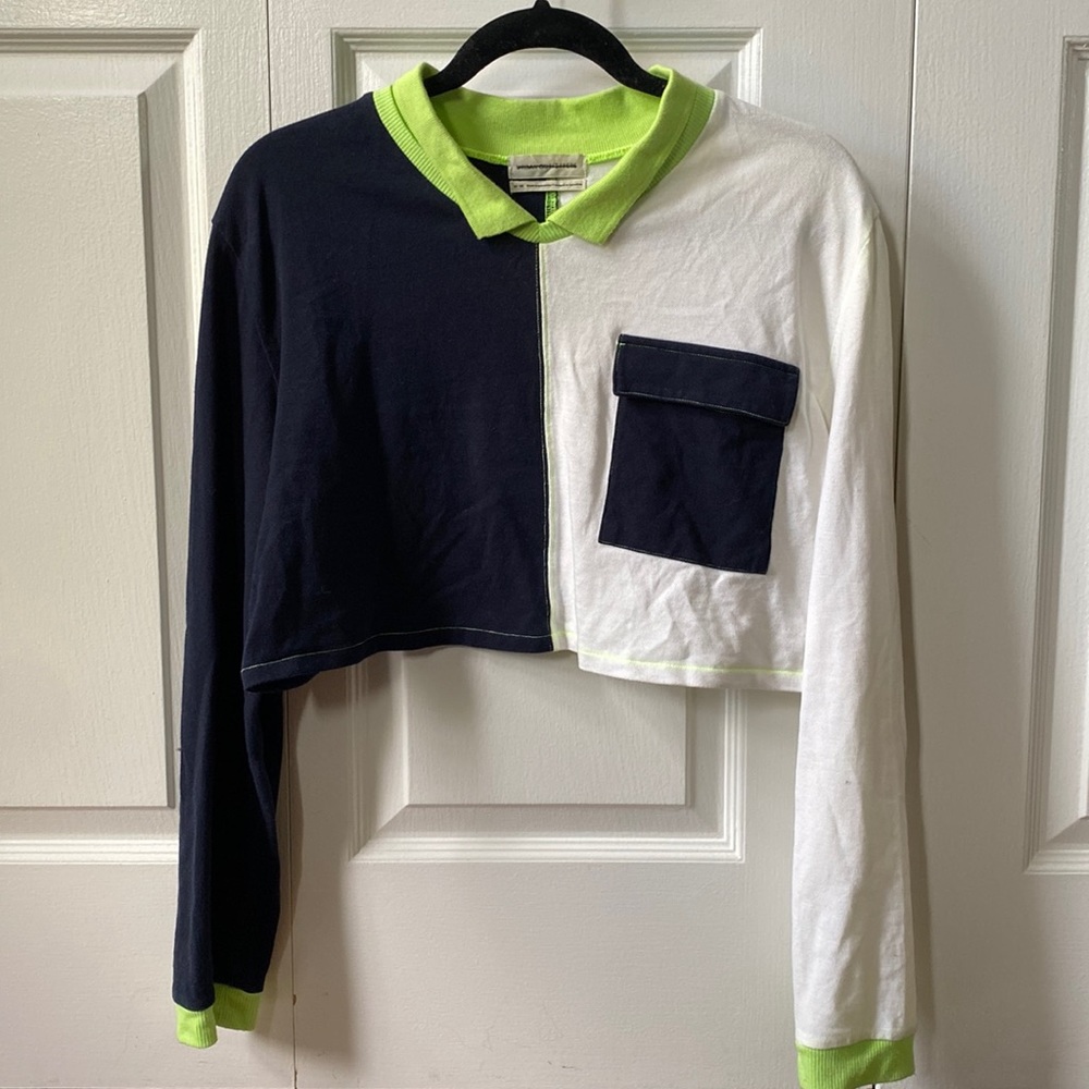 Urban Outfitters Two toned Rugby polo crop top